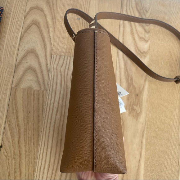 Tory Burch Small Emerson Bucket Bag Brown Cognac Saffiano Leather Crossbody - Picture 9 of 12